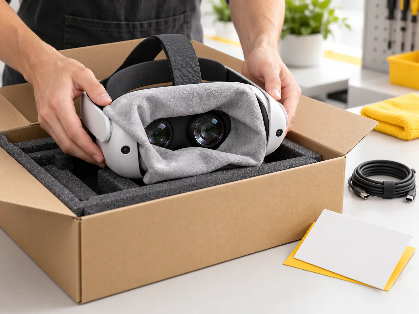 Отправка VR-шлема DPVR в ремонт СДЭКом — правильная упаковка